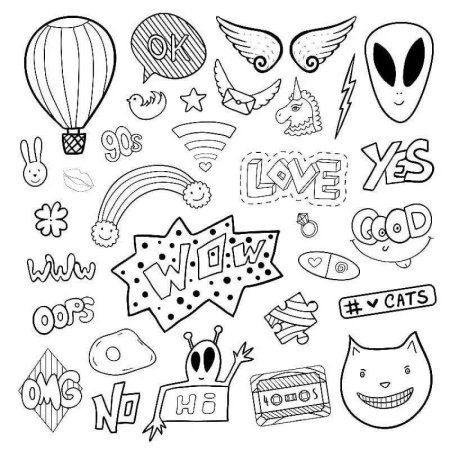 Наклейки черно белые маленькие