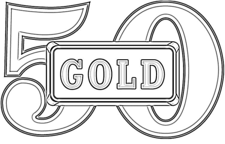 Надпись с юбилеем для раскрашивания