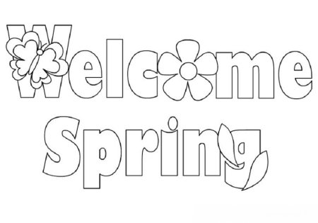 Весна надпись для раскрашивания