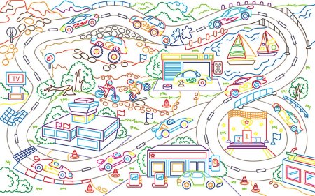 Трасса раскраска для детей