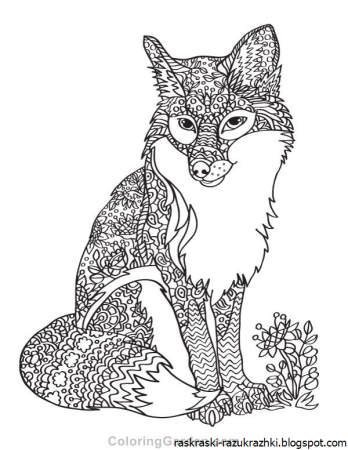 Раскраска антистресс лиса