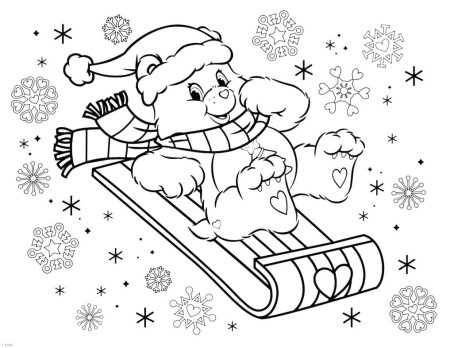 Санки раскраска