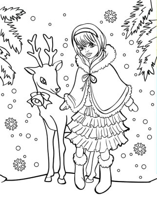 Раскраски для девочек зимние