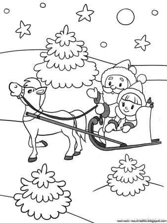 Зимняя раскраска