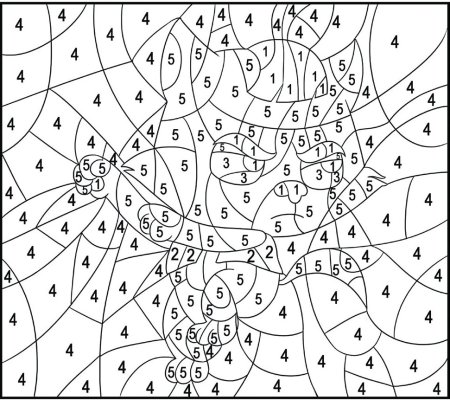 Раскраски мозаика для детей 5 лет