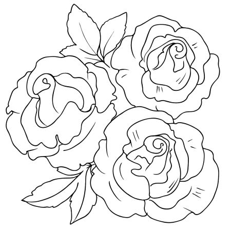 Раскраска букет роз для мамы
