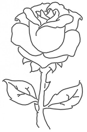 Роза раскраска для детей