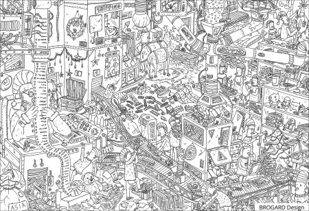 Сложная разукрашка для мальчиков