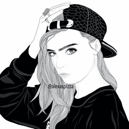 Девушка в кепке рисунок