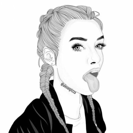 Черно белые рисунки девушек