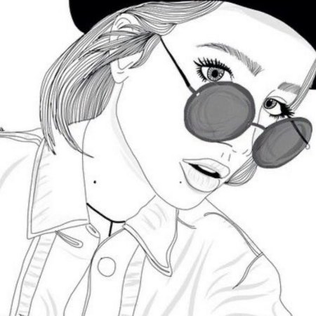 Раскраска девочка в очках