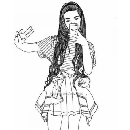 Раскраски модные девочки с айфонами