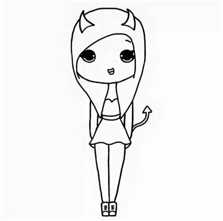 Раскраски кавайные девочки