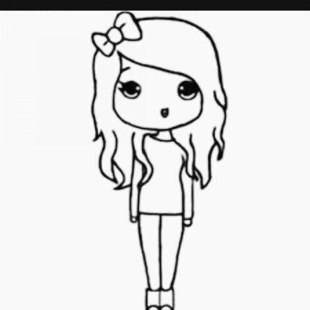 Рисунок девочки для срисовки лёгкий