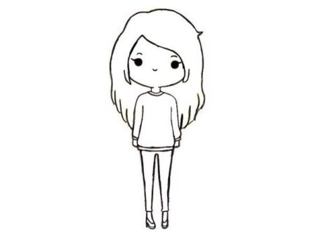 Рисунки для срисовки девочки черно белые