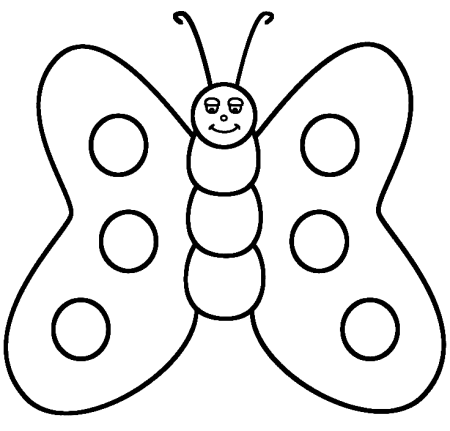 Бабочка раскраска для малышей