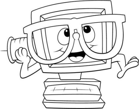 Веселый компьютер раскраска