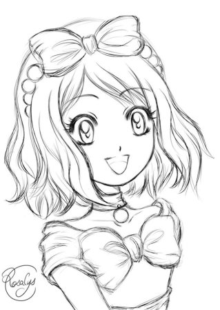 Аниме рисунки для срисовки цветные простые