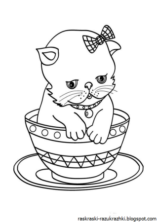 Котенок для раскрашивания