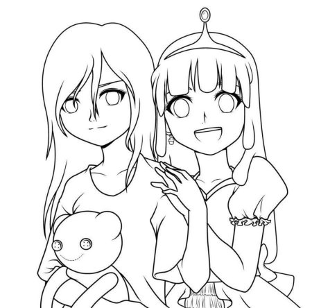 Раскраски аниме подружки