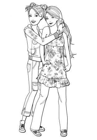 Раскраски Барби с подружками
