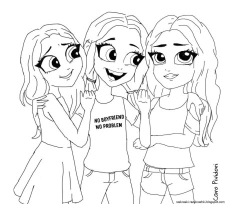 Подружки. Раскраска