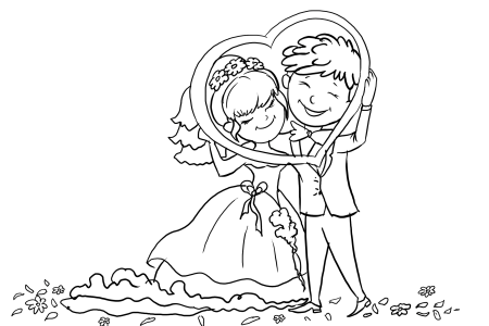 Раскраска свадьба