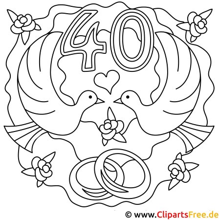 Раскраска с годовщиной свадьбы