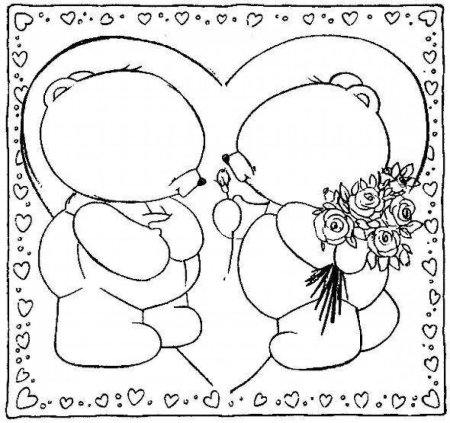 Раскраски на день Святого Валентина открытки