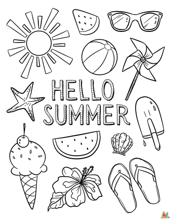 Summer for Kids раскраска