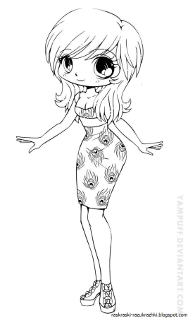 Раскраска милая девочка