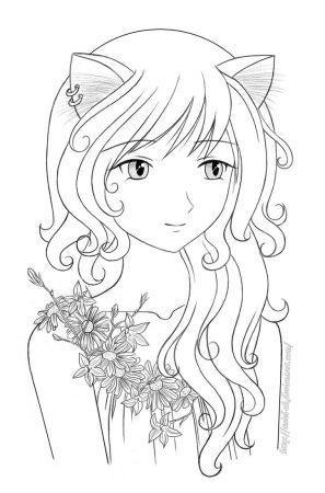 Раскраска аниме девушки