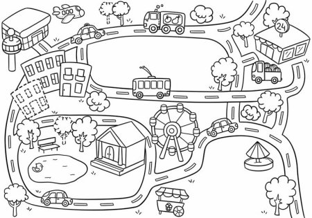 Раскраска город для детей