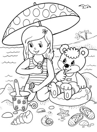 Лето раскраска для детей