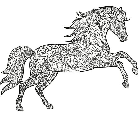 Раскраски антистресс лошади