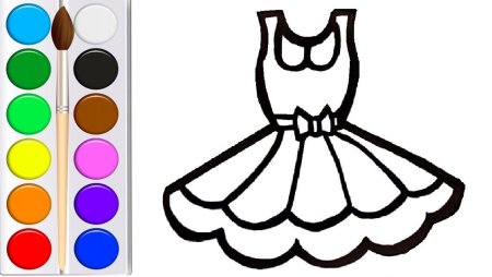 Платье раскраска для детей