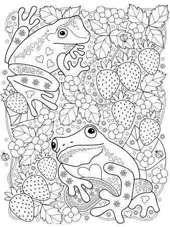 Раскраска антистресс лягушка