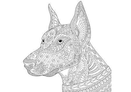 Зентангл Доберман