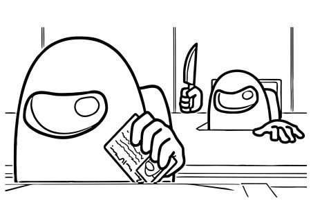 Предатель из амонг АС раскраска