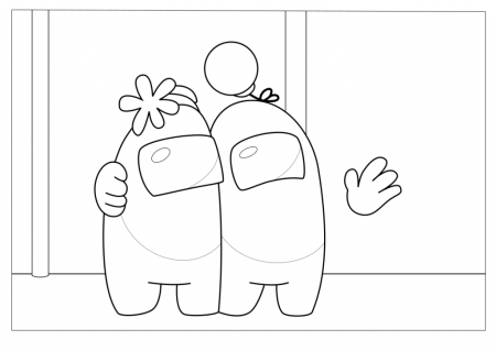 Раскраски амонг АС открытки