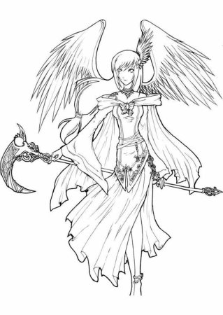 Раскраски аниме девушек ангелов