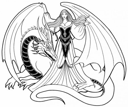 Раскраски фэнтези драконы