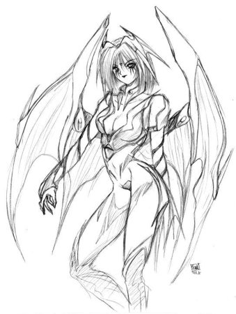 Рисунки для срисовки аниме демоны