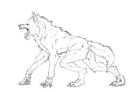 Раскраска волк оборотень