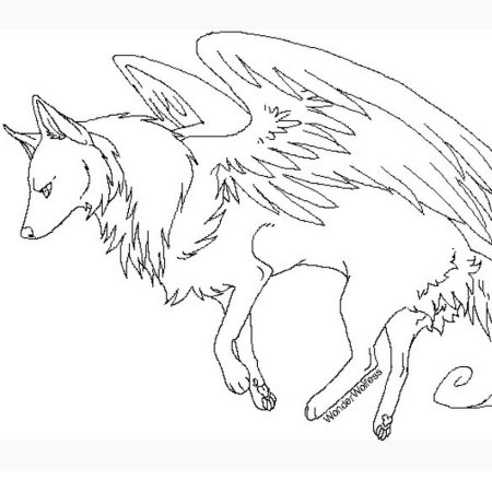 Раскраски Волков с крыльями