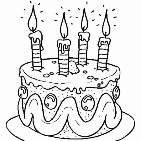 Раскраска торт со свечами