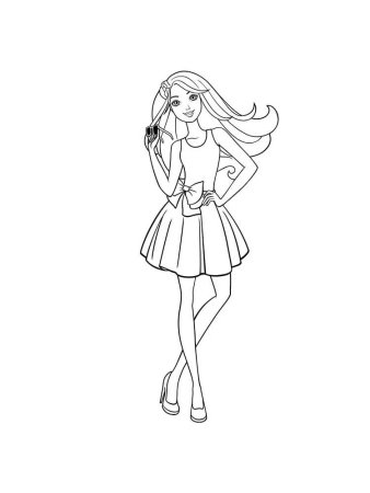 Раскраска девочка в платье