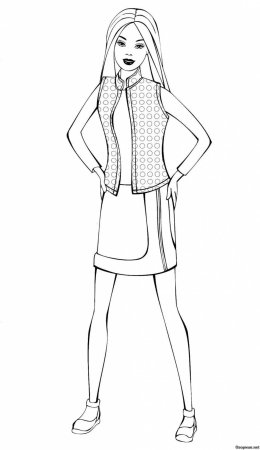 Раскраска для девочек Барби модница