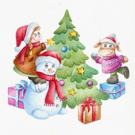 Рисунок на тему новогодние хлопоты