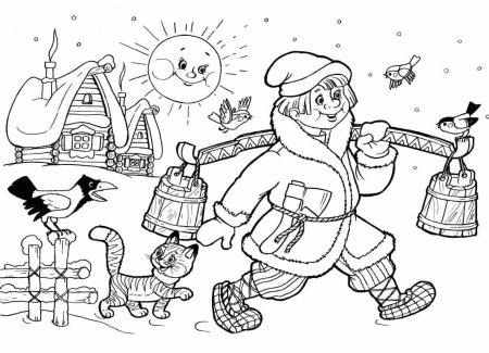 По щучьему велению раскраска для детей